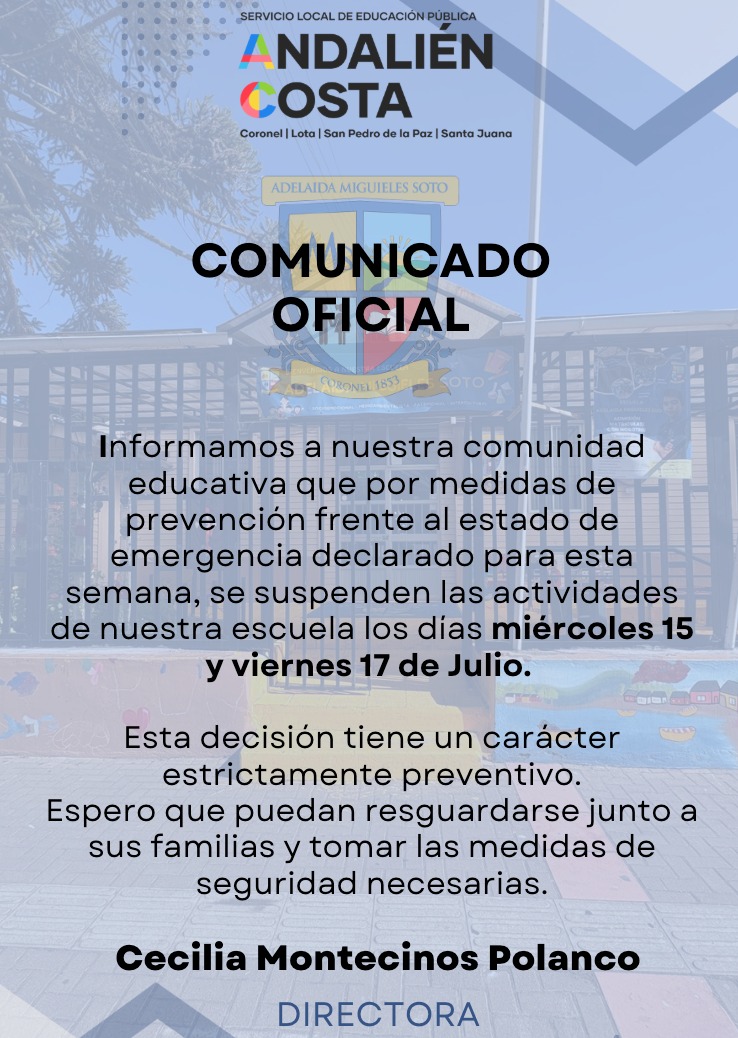 Comunicado Oficial: Suspensión de Actividades por Medida Preventiva